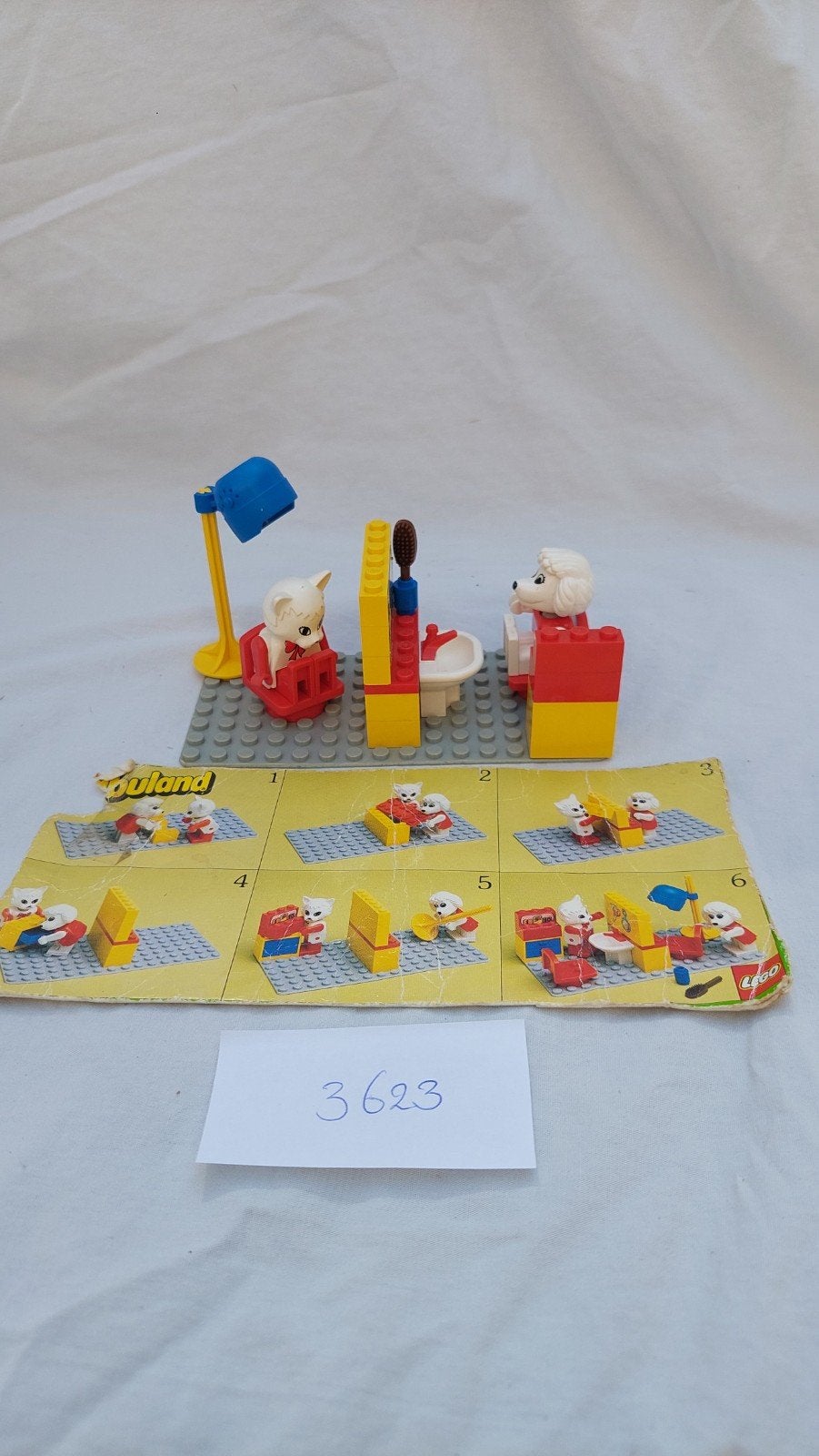 Vintage Lego Fabuland Kapsalon Set 3623 met Kat en Poedel, Ophalen of Verzenden, Gebruikt, Overige merken