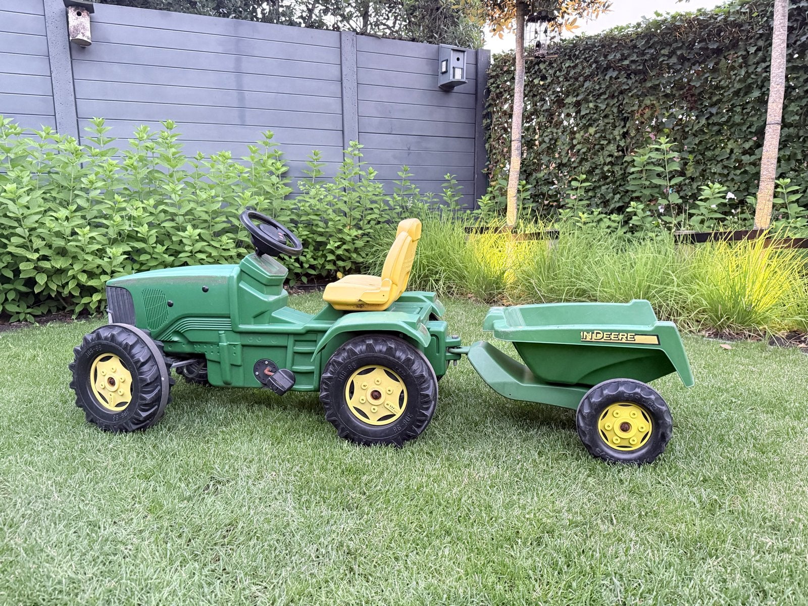 Rolly Toys John Deere traptractor met kiepbak en tanker, Ophalen, Gebruikt, Trapvoertuig