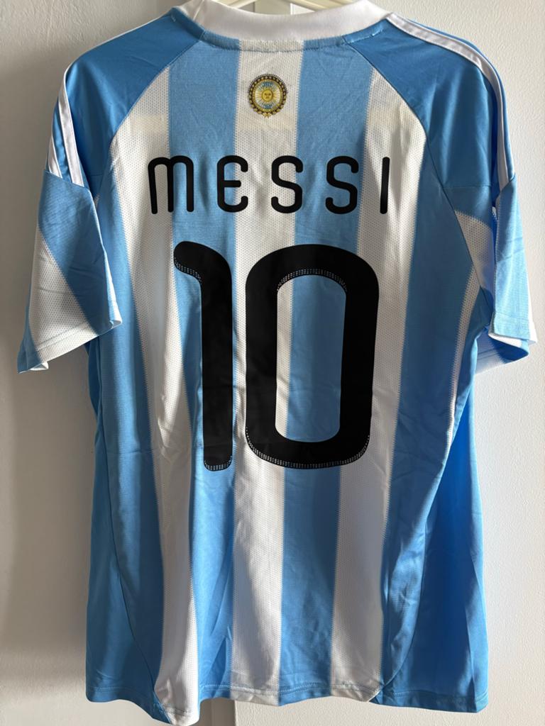 Retro Adidas Argentinië Messi Thuisshirt wk 2010 large, Maat 52/54 (L), Blauw, Nieuw, Ophalen of Verzenden