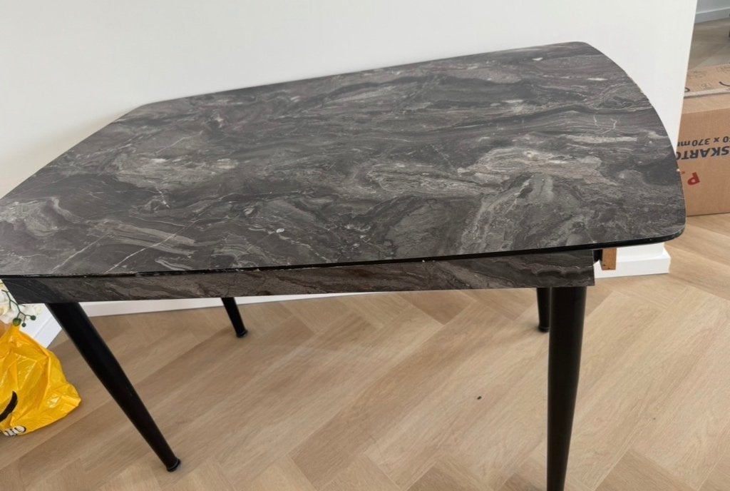Marmeren eettafel, Ophalen, Gebruikt, 200 cm of meer, 50 tot 100 cm