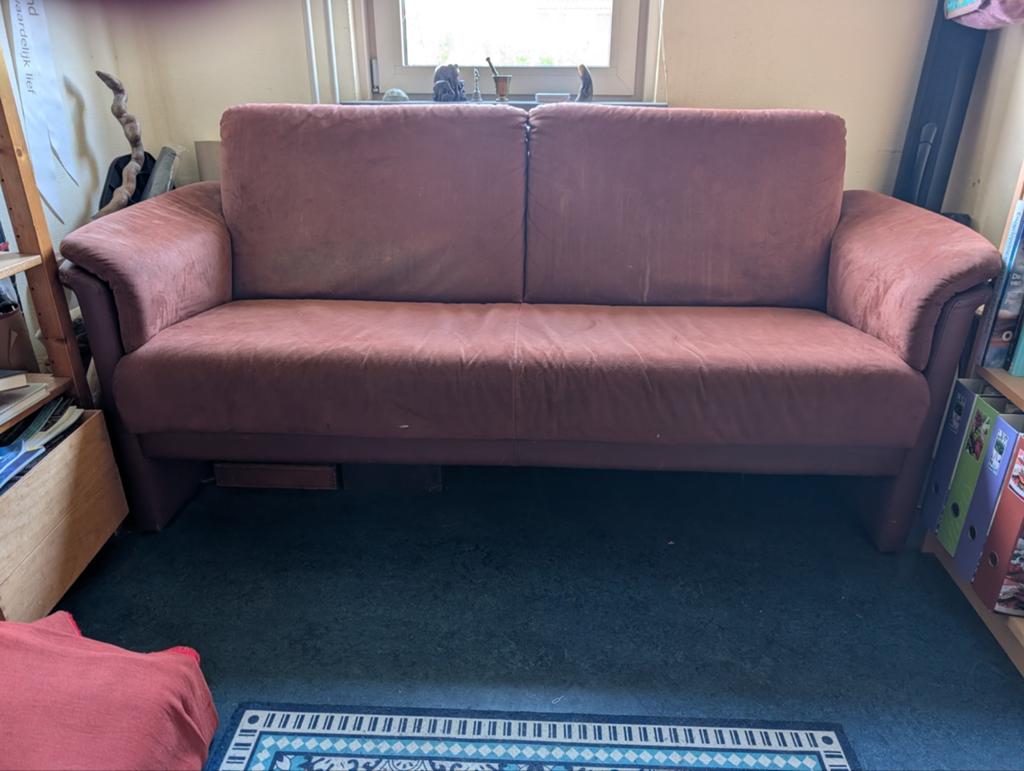 Comfortabele leren bank - 190x80 cm, Huis en Inrichting, Banken | Bankstellen, Ophalen, Gebruikt, 150 tot 200 cm, Tweepersoons