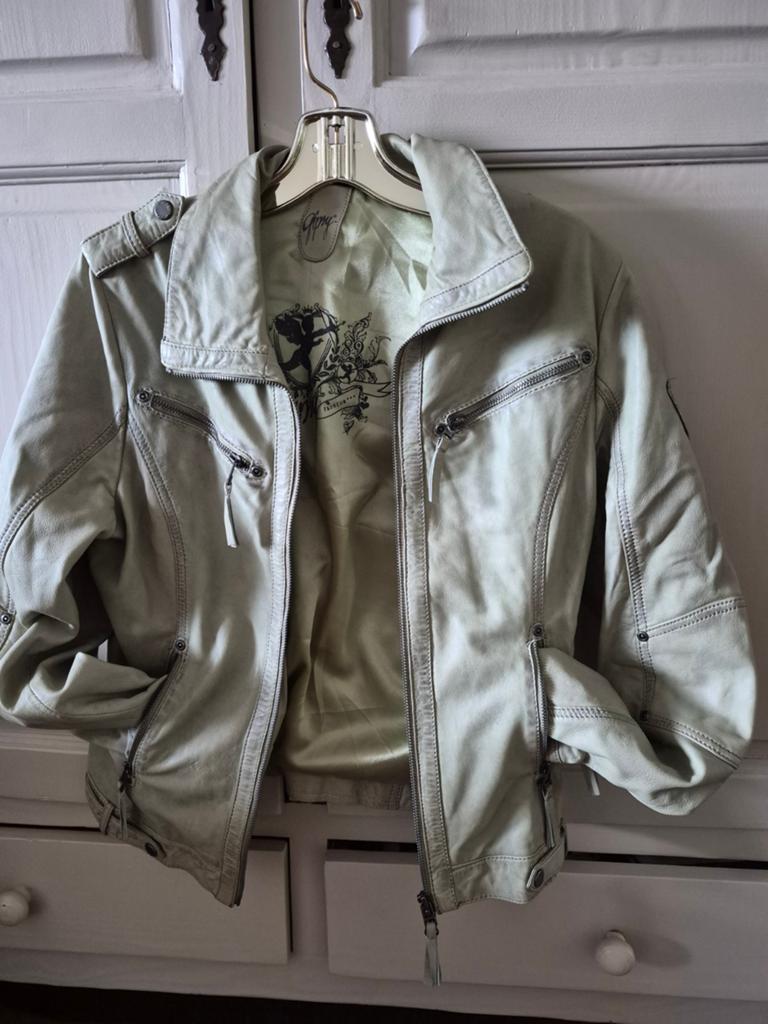 Heel licht groene leren jas v Gipsy maat M, Kleding | Dames, Ophalen of Verzenden, Zo goed als nieuw, Maat 38/40 (M), Groen