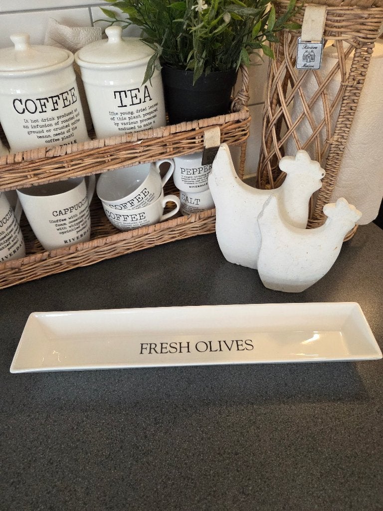 Nieuw  riviera maison  fresh olives schaal, Nieuw, Ophalen of Verzenden, Schaal of Schalen, Overige stijlen