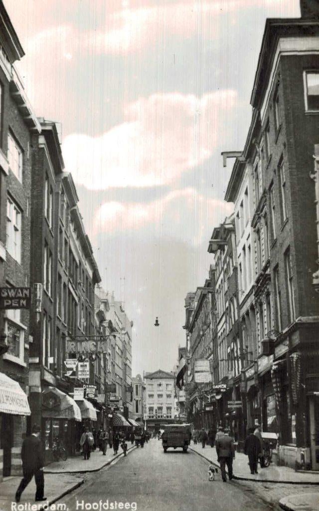 ROTTERDAM Hoofdsteeg winkels Winkels Winkels, Verzenden, 1920 tot 1940, Ongelopen, Zuid-Holland