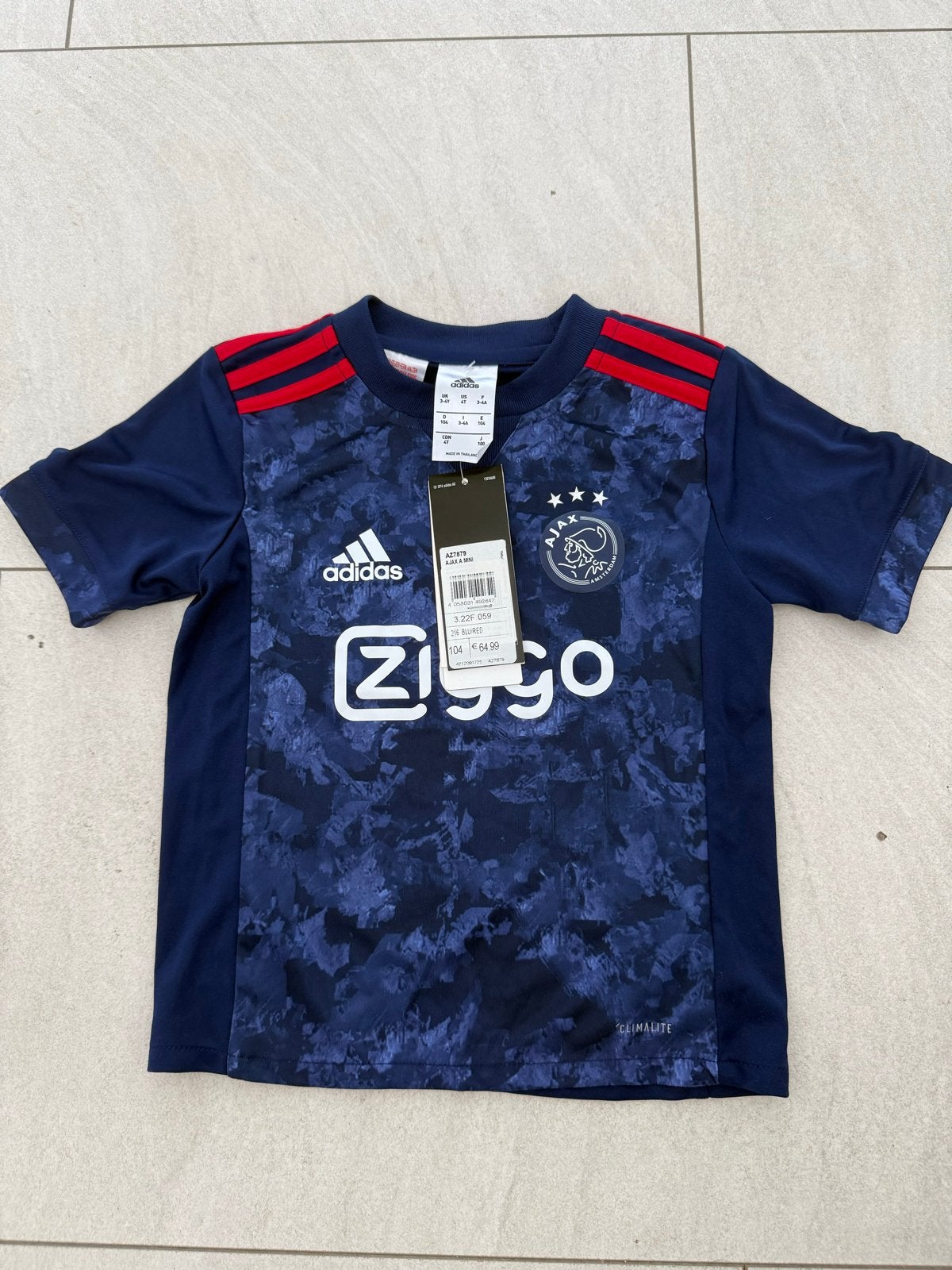 Ajax kindershirt maat 104 (3-4 jaar) - Nieuw met kaartjes, Ophalen of Verzenden, Nieuw, Jongen of Meisje, Shirt of Longsleeve
