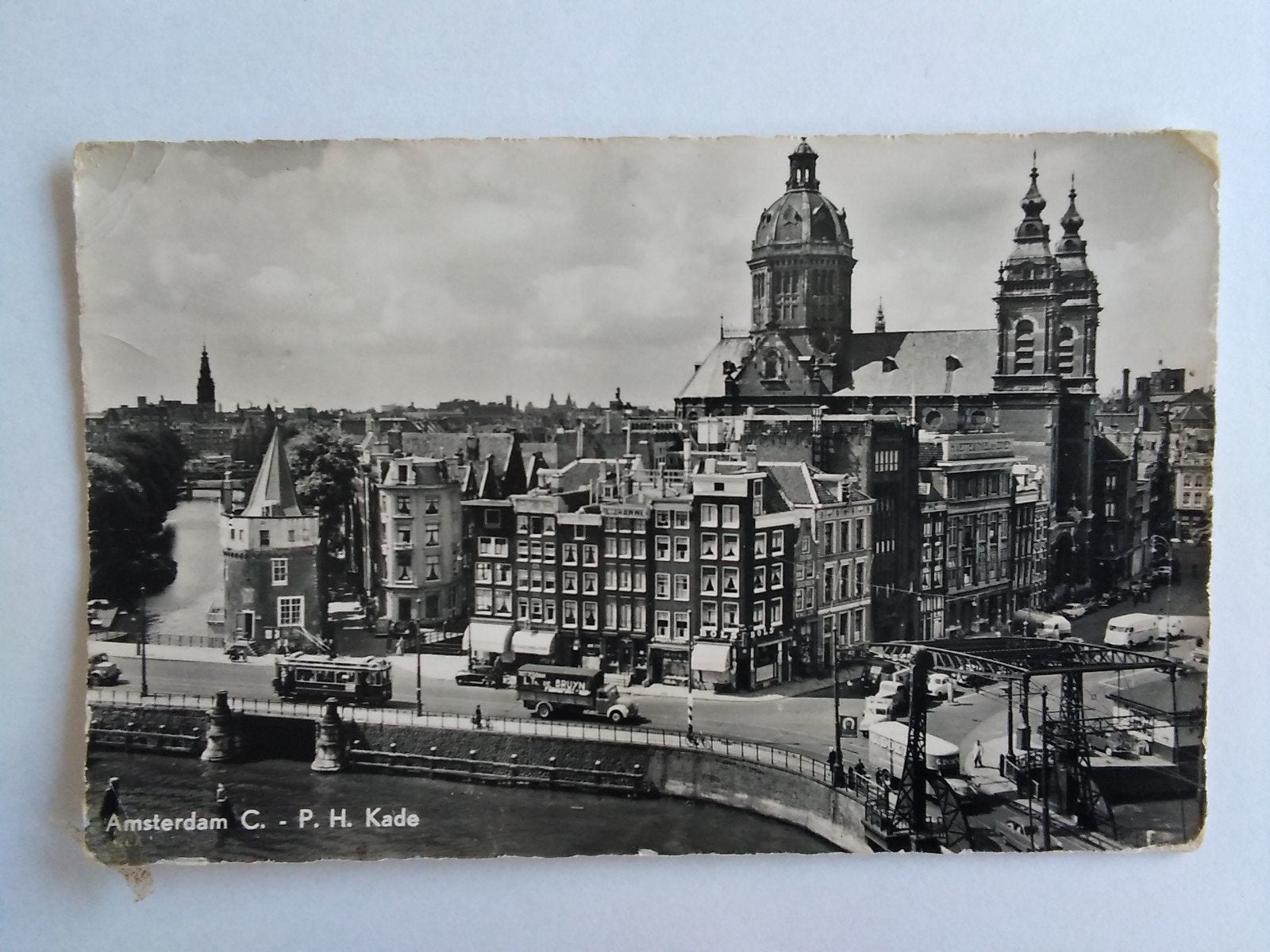 Ansichtkaart Amsterdam Centrum Piet Hein Kade 1956, Verzamelen, Ansichtkaarten | Nederland, Verzenden, 1940 tot 1960, Noord-Holland