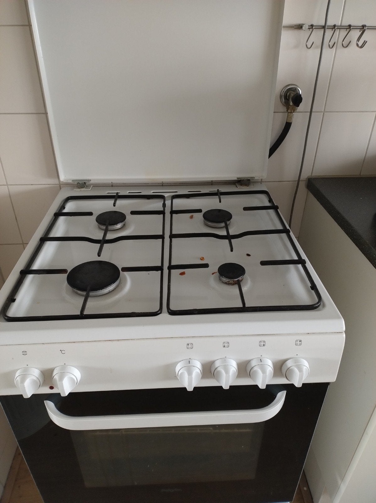 Pelgrim Vrijstaand Gasfornuis met Oven - Wit, Ophalen, Gebruikt, 4 kookzones, Gas