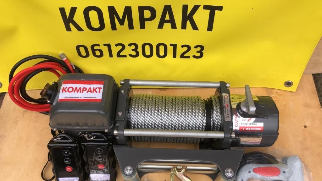 Elektrische lier 3,6 ton 12 volt kabel 8,3 mm x 29m draadloo, Ophalen of Verzenden, Nieuw