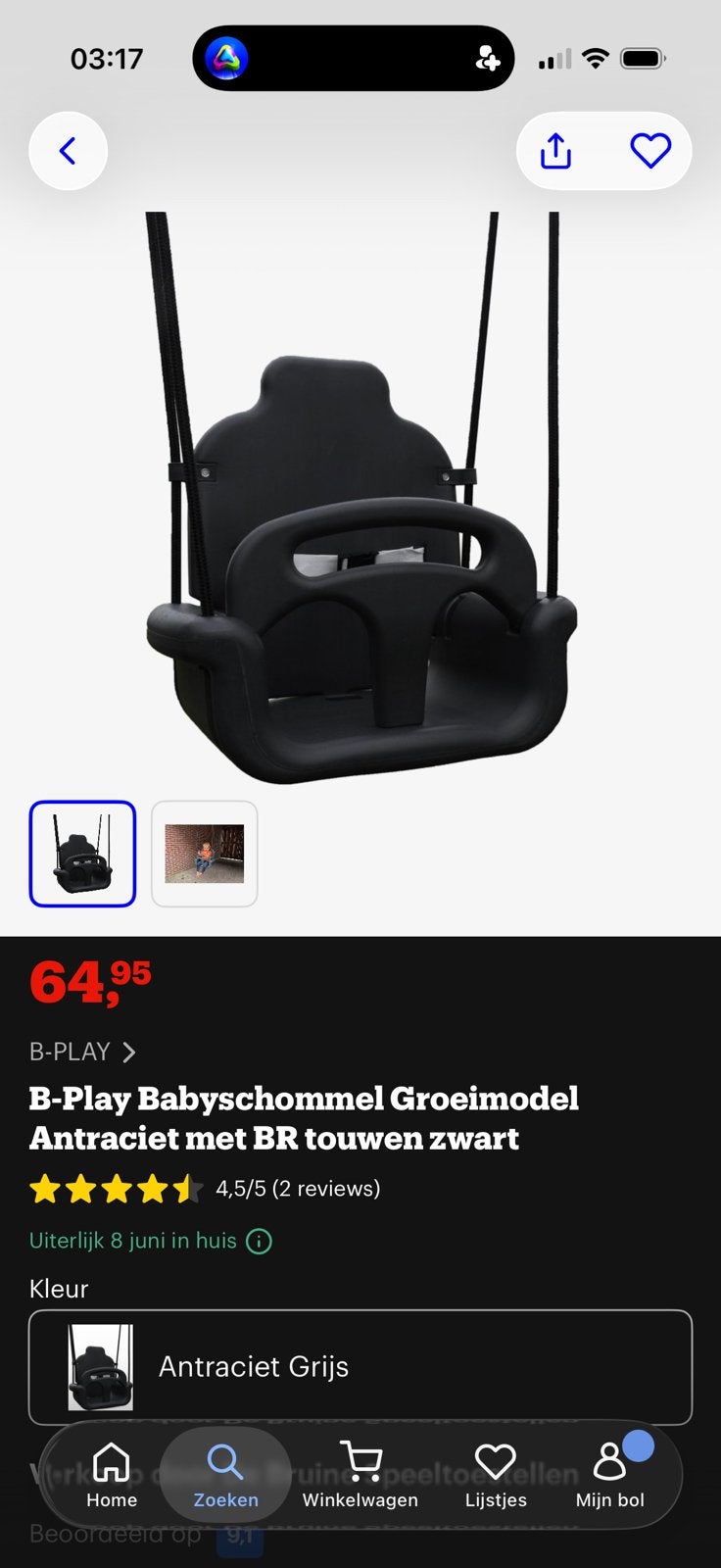 Baby schommel mee groei schommel, Ophalen of Verzenden, Zo goed als nieuw