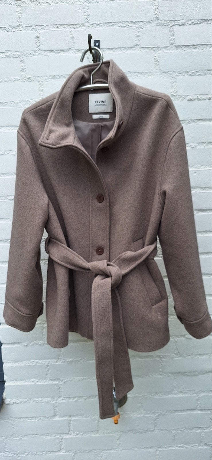 halflange jas 50% wol Elvine mt L / 46 zgan  n, Ophalen of Verzenden, Zo goed als nieuw, Maat 46/48 (XL) of groter
