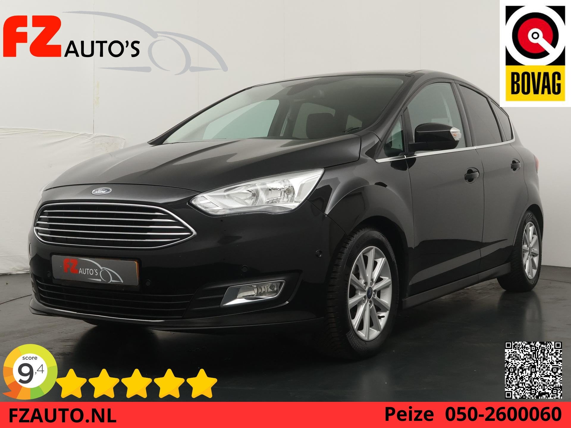 Ford C-Max 1.5 Titanium Automaat - Navigatie - Stoelverwarmi, Euro 6, 4 cilinders, 150 pk, Zwart