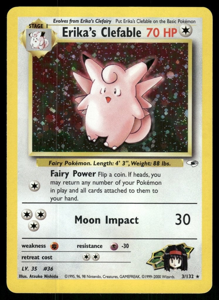 Erika's Clefable 3/132 - Gym Heroes (NM), Verzenden, Gebruikt