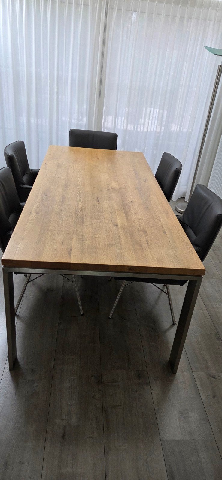 Eettafel Henders & Hazel 220x100 cm met metalen poten, Ophalen, Rechthoekig, 200 cm of meer