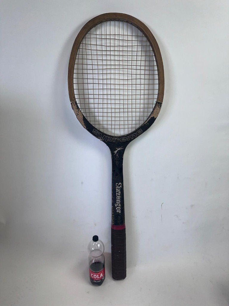 Vintage Slazenger  XXL Tennisracket - Decoratie reclame item, Ophalen, Gebruikt, Gebruiksvoorwerp