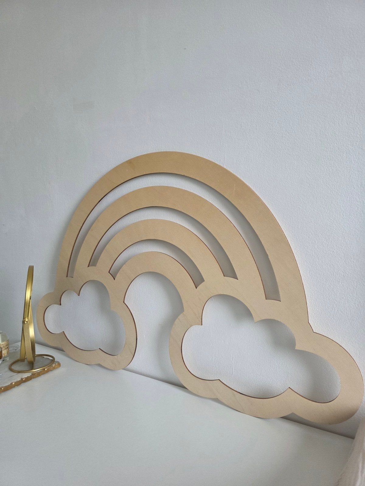Regenboog wolken muurdecoratie hout, Ophalen, Wanddecoratie