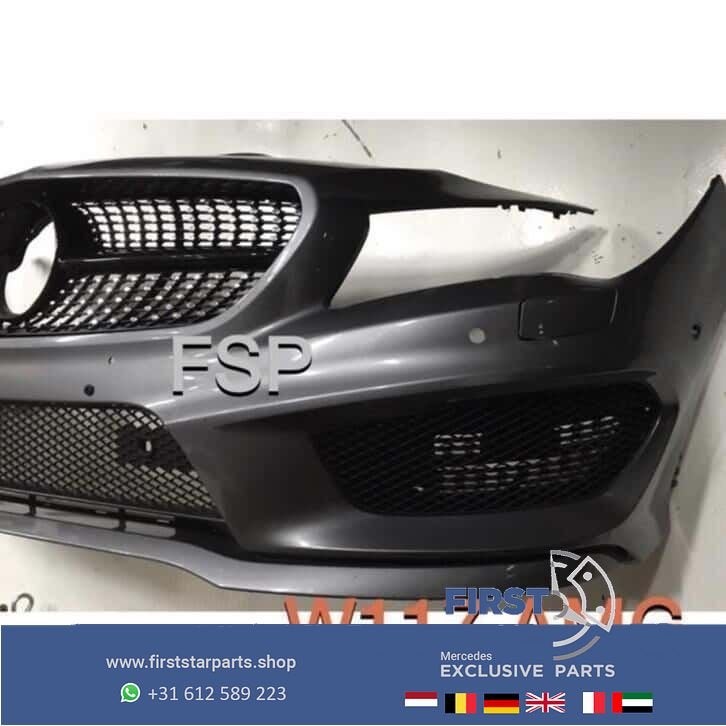 W117 CLA AMG Voorbumper Mercedes 2013-2018 787 berg grijs 45, Gebruikt, -, Voor, Ophalen of Verzenden