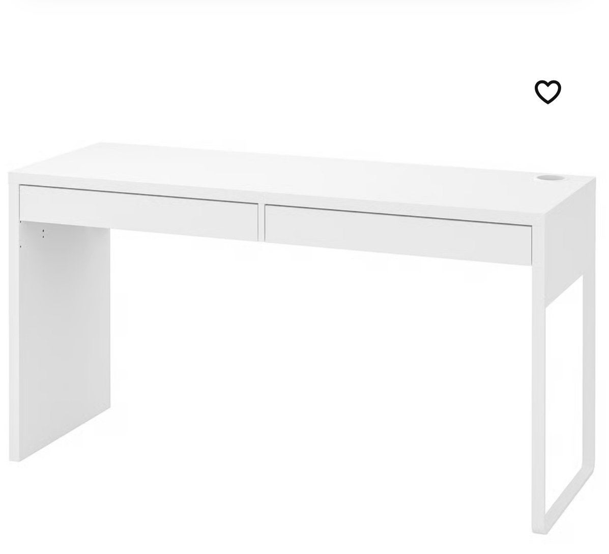 IKEA MALM Bureau wit met 2 lades - Zo goed als nieuw, Ophalen, Overige typen, Met lades, Zo goed als nieuw