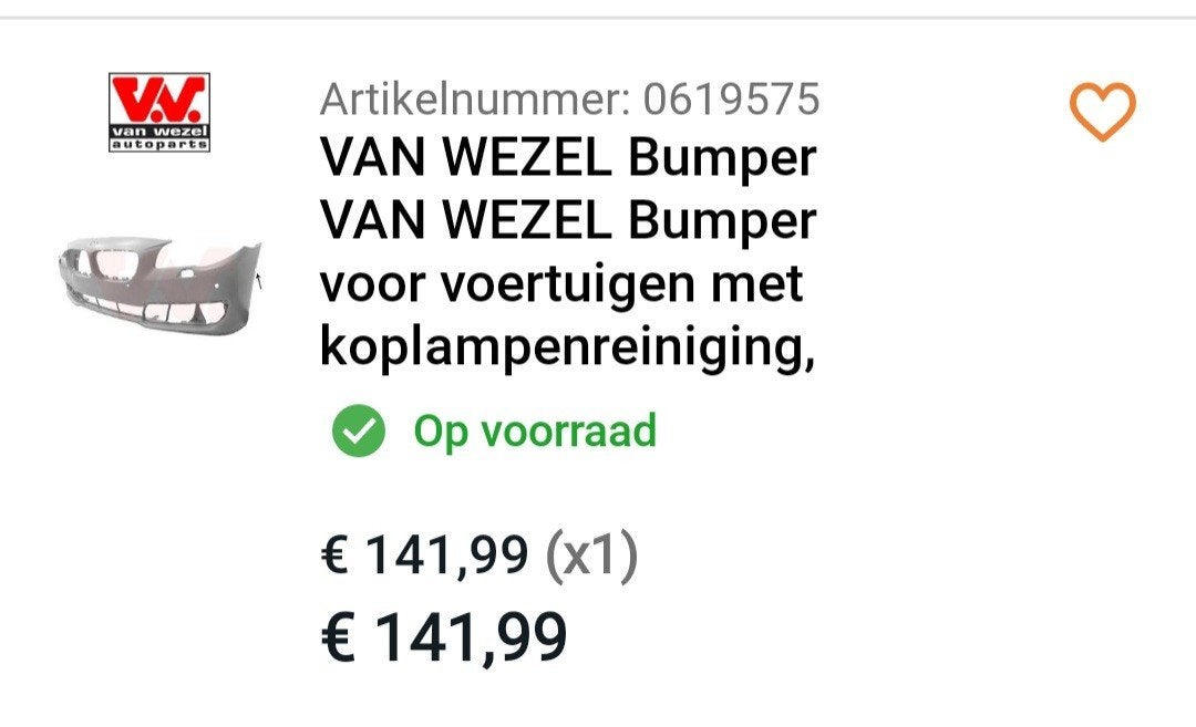 Voorbumper BMW F10/F11 met koplampreiniging, Ophalen, Voor, Nieuw, Bumper