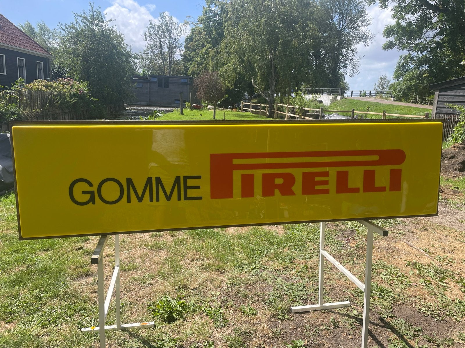 Vintage Pirelli Reclamebord - Uniek Verzamelobject, Ophalen, Gebruikt, Reclamebord