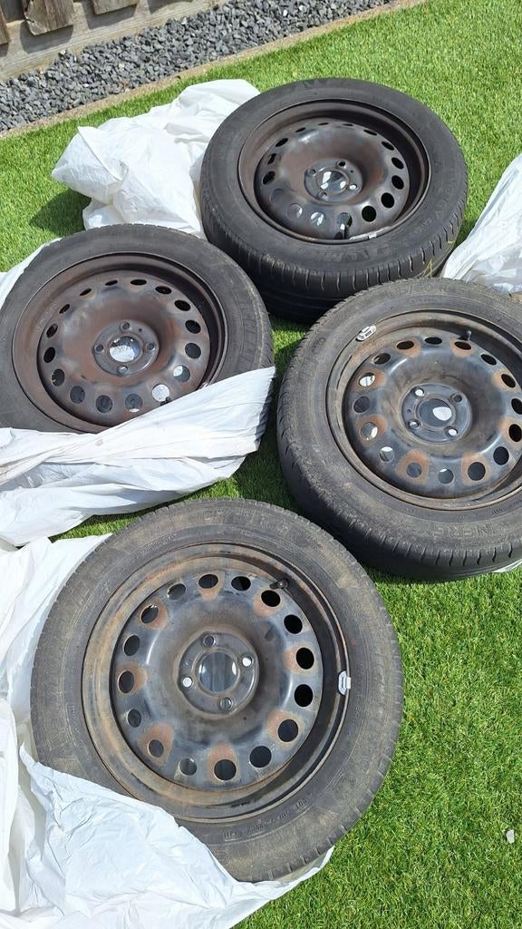 4x banden met velgen Renault Clio 185/60 15 inch, Ophalen