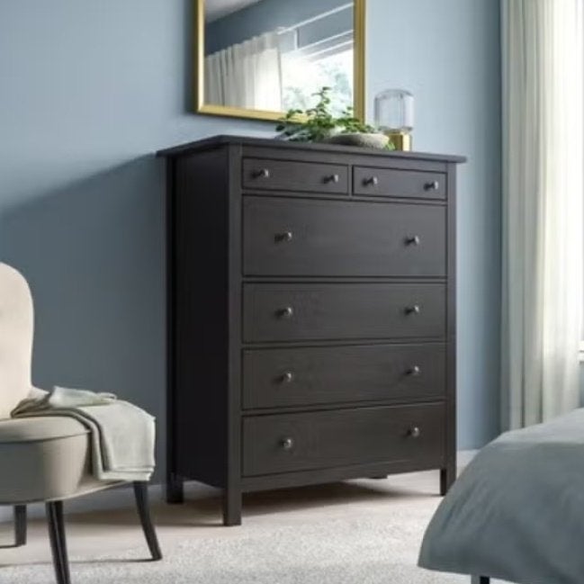 Ikea Hemnes ladekast 6 laden hoog model zwartbruin, Ophalen, Gebruikt, 50 tot 100 cm, 3 of 4 laden