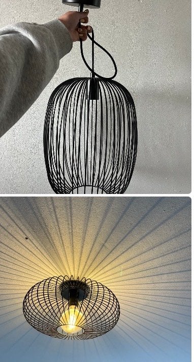 Gamma Nikki Hanglamp & plafondlamp Zwart - E27 fitting, Ophalen of Verzenden, Zo goed als nieuw, Metaal, E27 (groot)