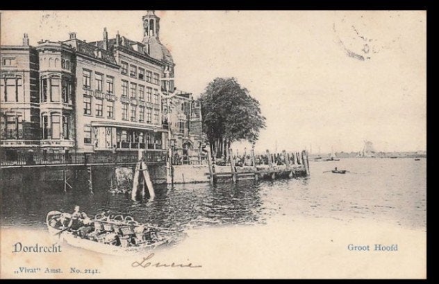 Vivat 2141 Dordrecht Groot Hoofd 1901 met molen in verte, Verzenden, Voor 1920, Gelopen, Zuid-Holland