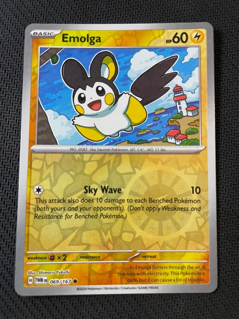 Emolga 069/167 Reverse Holo Twilight Masquerade Packfresh, Ophalen of Verzenden, Zo goed als nieuw