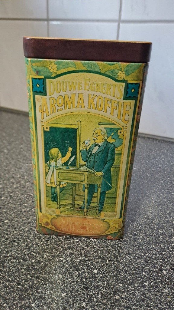 Vintage Douwe Egberts Aroma Koffie Bewaarbus, Ophalen of Verzenden, Gebruikt, Koek(jes), Douwe Egberts