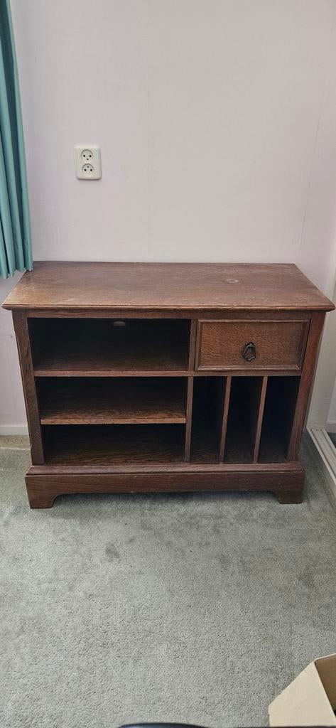 Platenspeler kast Stereo meubel antieke kast, Ophalen, Eikenhout, 50 tot 100 cm, Zo goed als nieuw