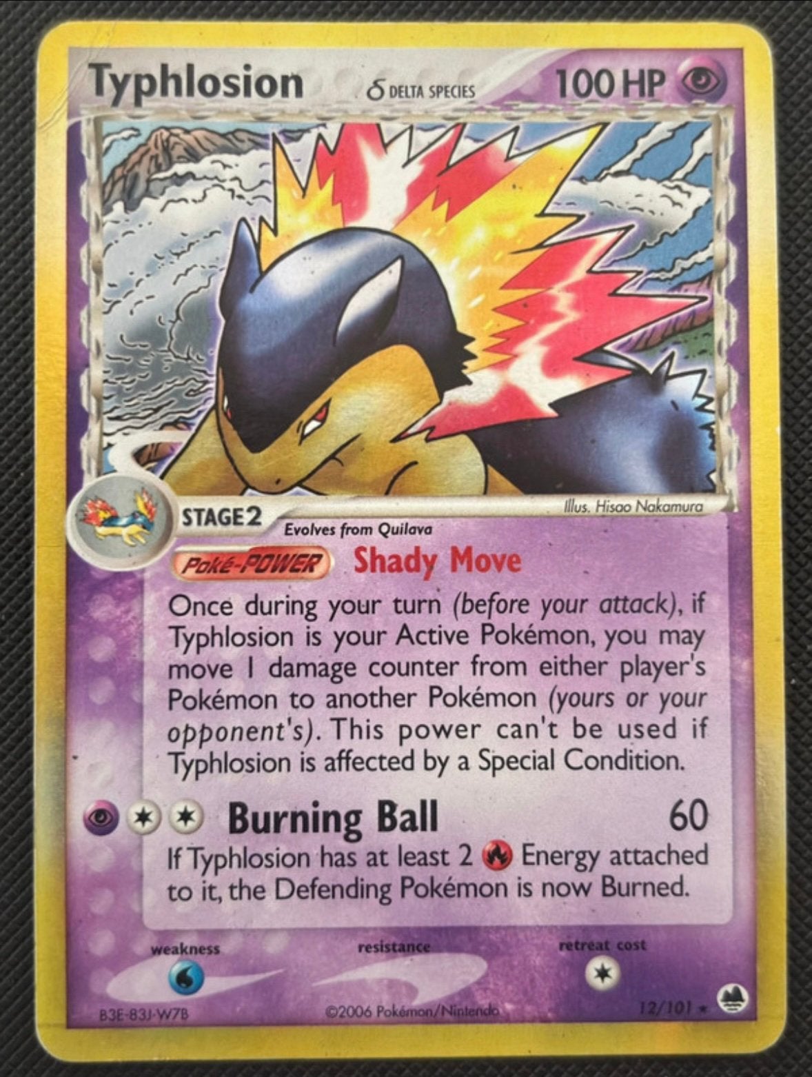 Pokemon kaart . Typhlosion . EX Dragon Frontiers, Verzenden, Gebruikt, Losse kaart, Foil