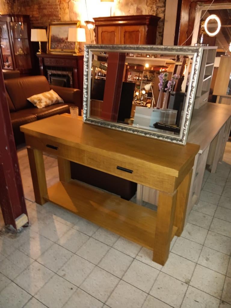 Massieve houten sidetable in nieuwstaat sb kringloop, Ophalen, Gebruikt, 100 tot 150 cm, Landelijk, Robuust