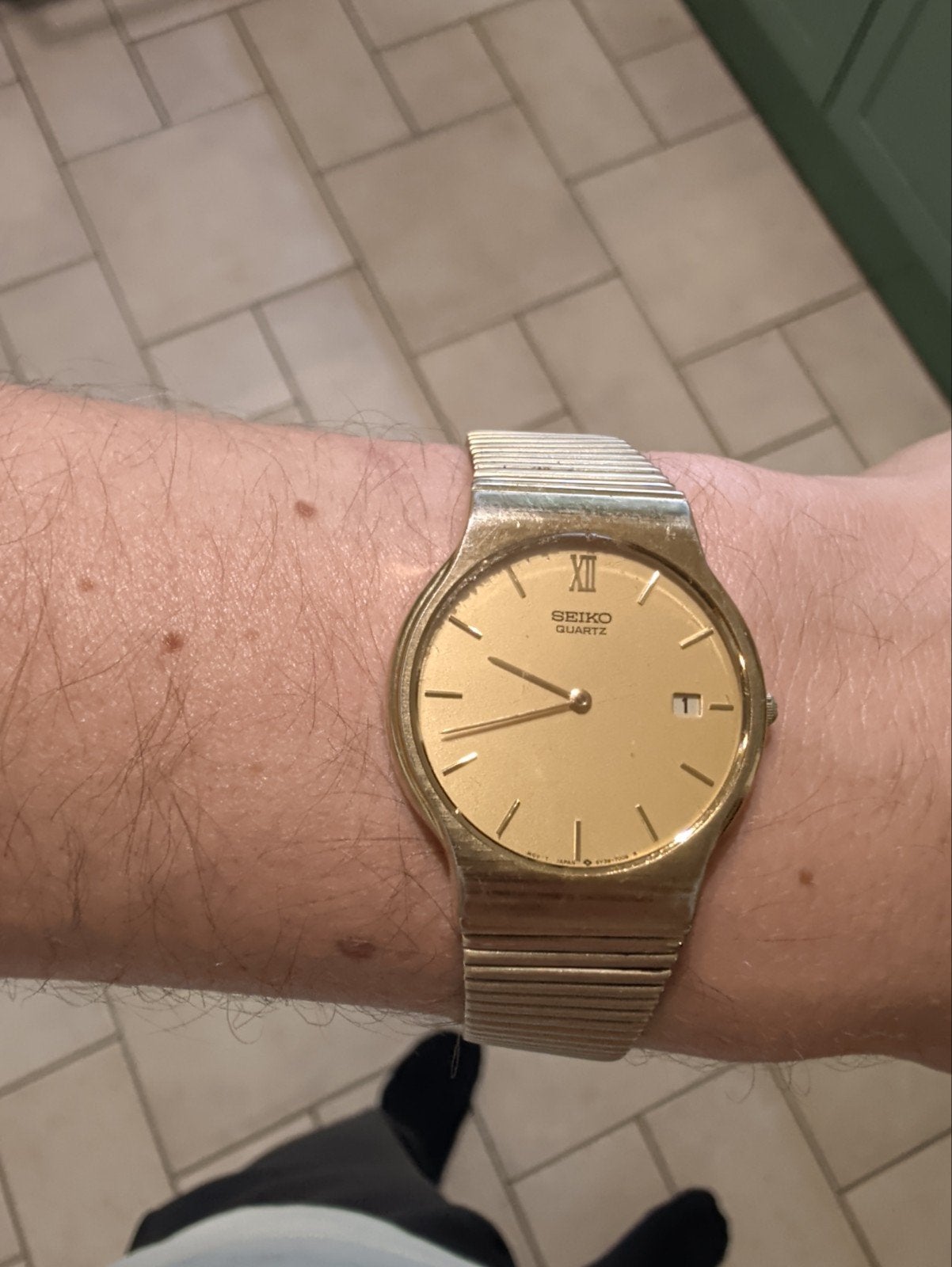 Gouden Seiko Quartz Polshorloge - Vintage Stijl, Seiko, Gebruikt, Polshorloge, Overige materialen