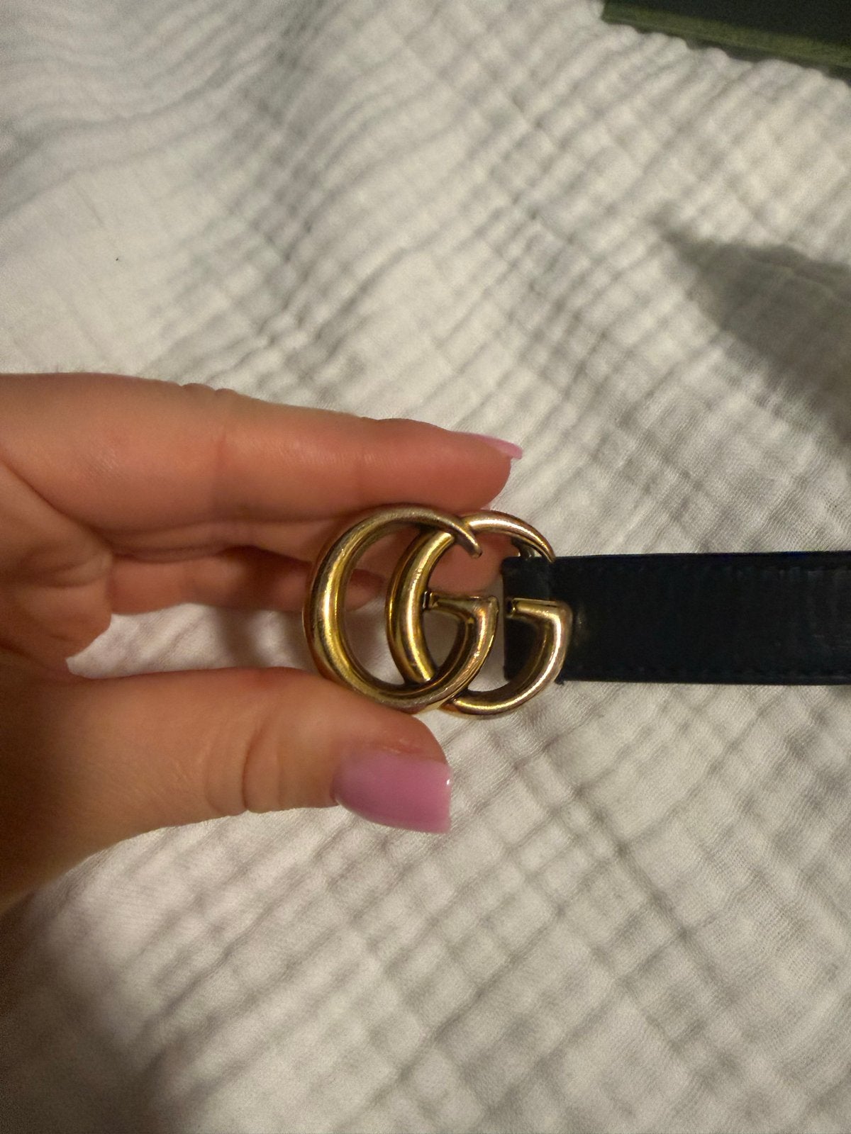 Gucci GG Marmont Leren Riem Zwart Goud, Minder dan 3 cm, Minder dan 80 cm, Heupriem, Ophalen of Verzenden