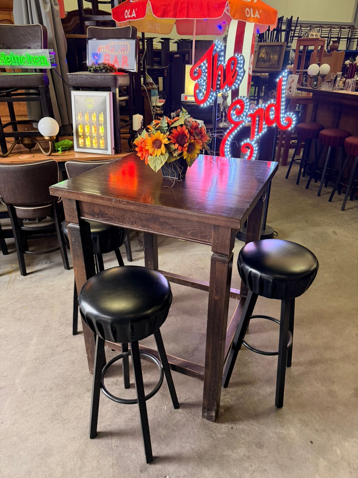Massief houten bartafel 80x80 statafel biertafel hangtafel, Ophalen of Verzenden, Gebruikt