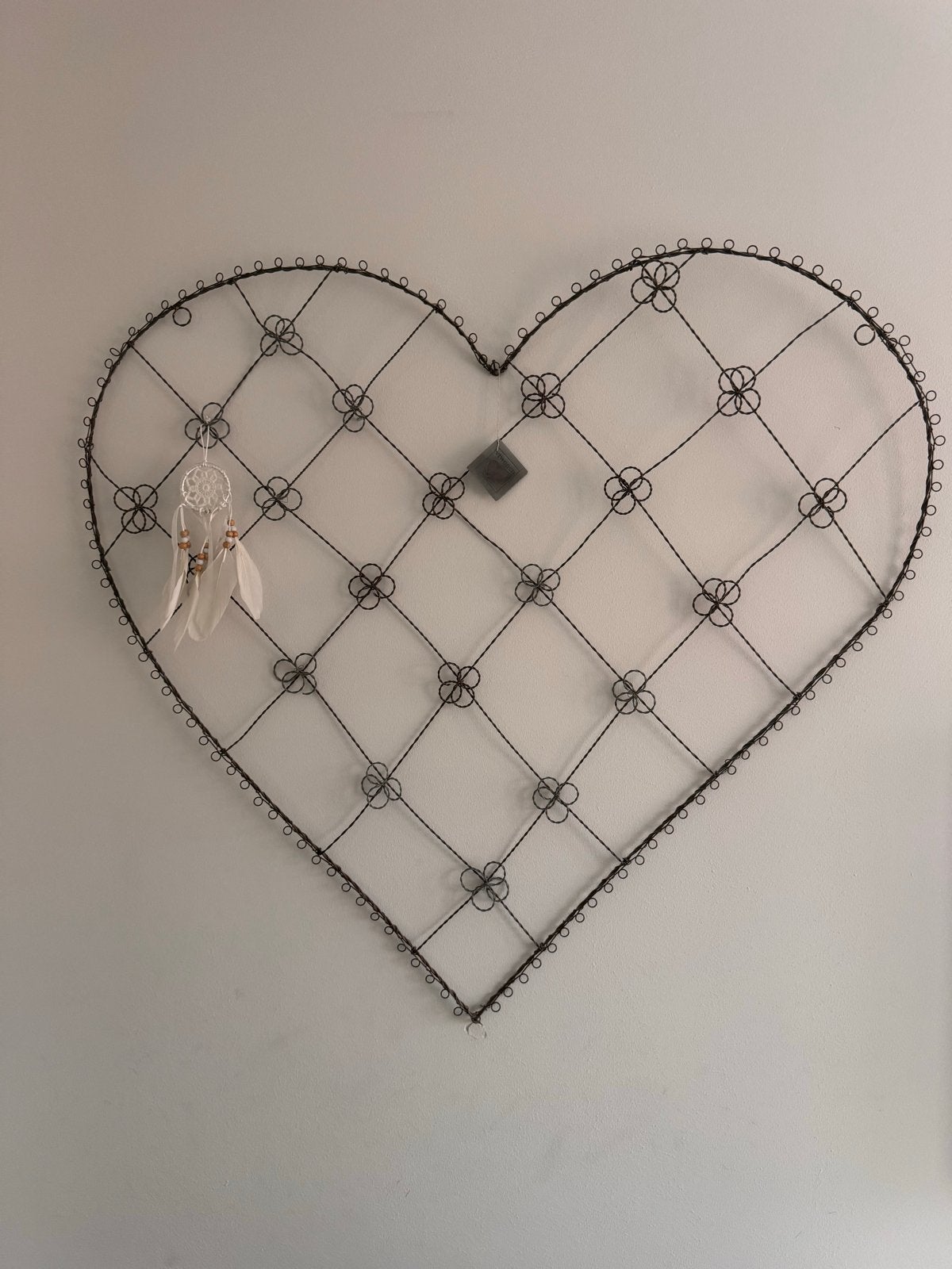 Decoratief hart van metaal voor kaarten en foto's, Ophalen, Gebruikt, Zwart, Metaal