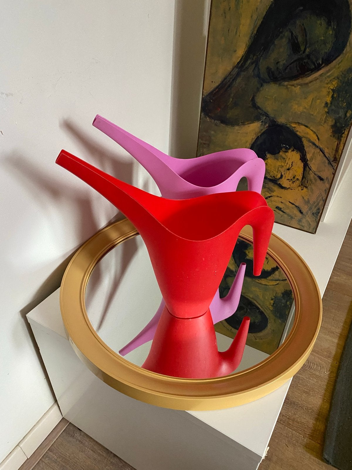 Set IKEA PS VÅLLÖ gieter rood/zwart, Monika Mulder 2002, Ophalen of Verzenden, Gebruikt, Kunststof