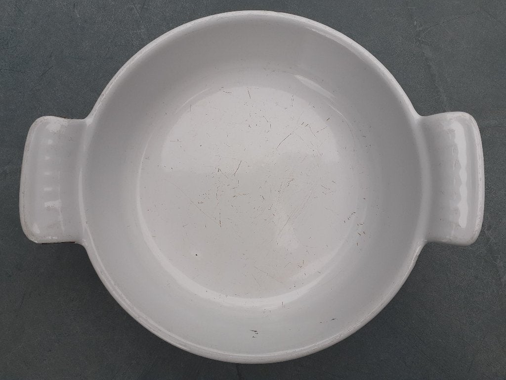 DESCOWARE vintage gietijzer ovenschaal rond 14 cm, Huis en Inrichting, Gebruikt, Gietijzer, Overige typen, Ophalen of Verzenden