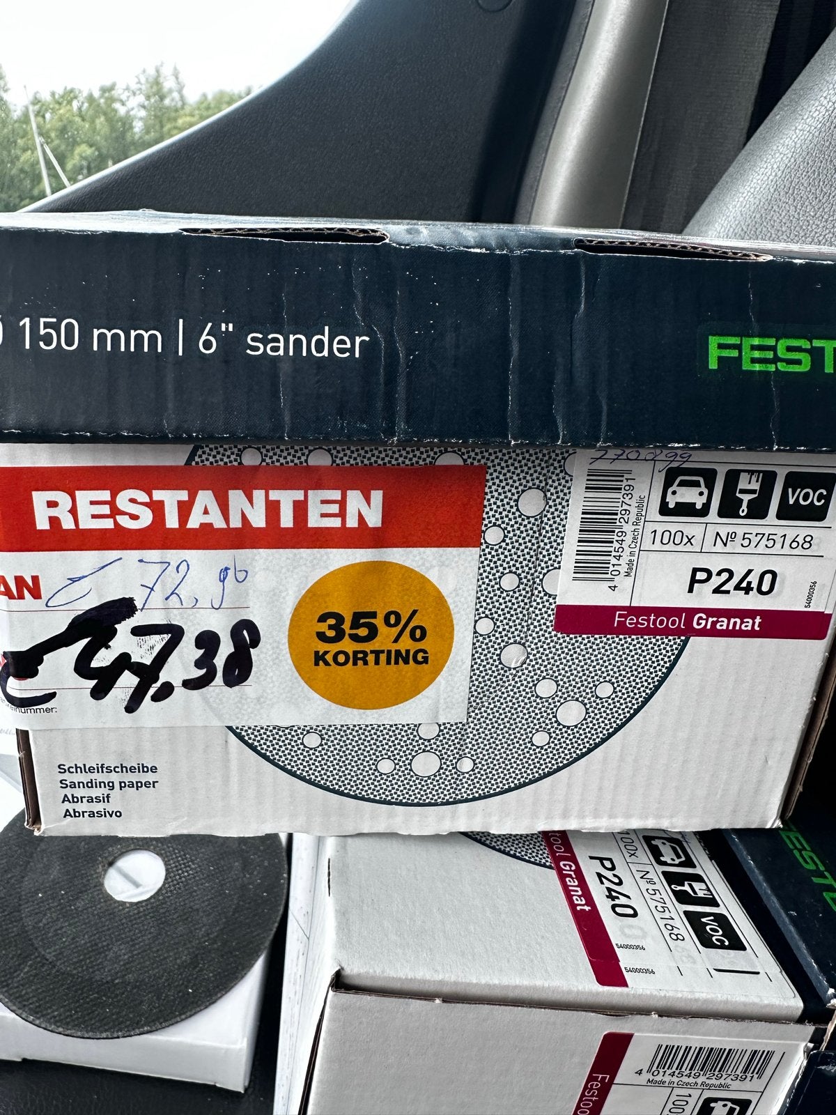 Festool Granat P240 schuurpapier 150mm - 100 stuks, Ophalen of Verzenden, Nieuw, Minder dan 600 watt, Overige typen