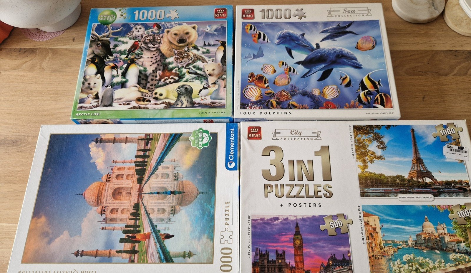 4 puzzels. Gratis ophalen Leeuwarden, Ophalen, 500 t/m 1500 stukjes