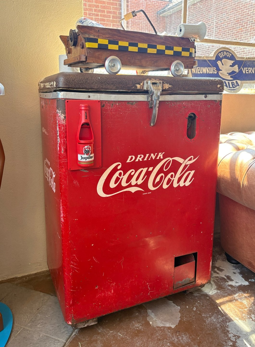 Vintage Coca-Cola Koelkast, 100 tot 150 liter, 45 tot 60 cm, Ophalen, 85 tot 120 cm