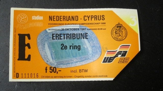entreekaart Nederland - Cyprus, Ophalen of Verzenden, Zo goed als nieuw, Buitenlandse clubs, Overige typen