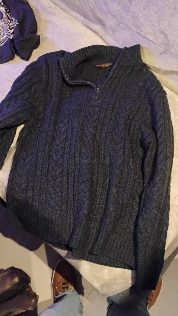 Heren trui met rits, donkergrijs, maat M, Life lime, Maat 56/58 (XL), Ophalen of Verzenden, Zo goed als nieuw