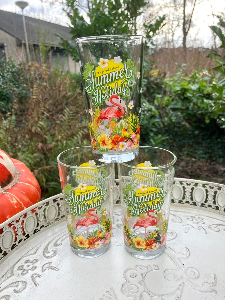 Limonade Glazen - Summer Holiday 🔆 longdrink glas, Verzamelen, Glas en Borrelglaasjes, Ophalen of Verzenden, Zo goed als nieuw