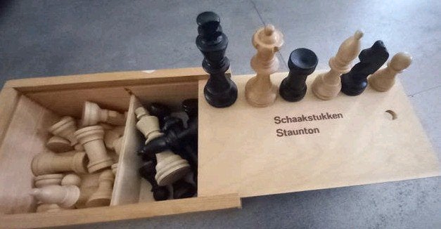 Schaakstukken Staunton - Koningshoogte 8 cm, Gebruikt, Een of twee spelers, Onbekend, Ophalen of Verzenden