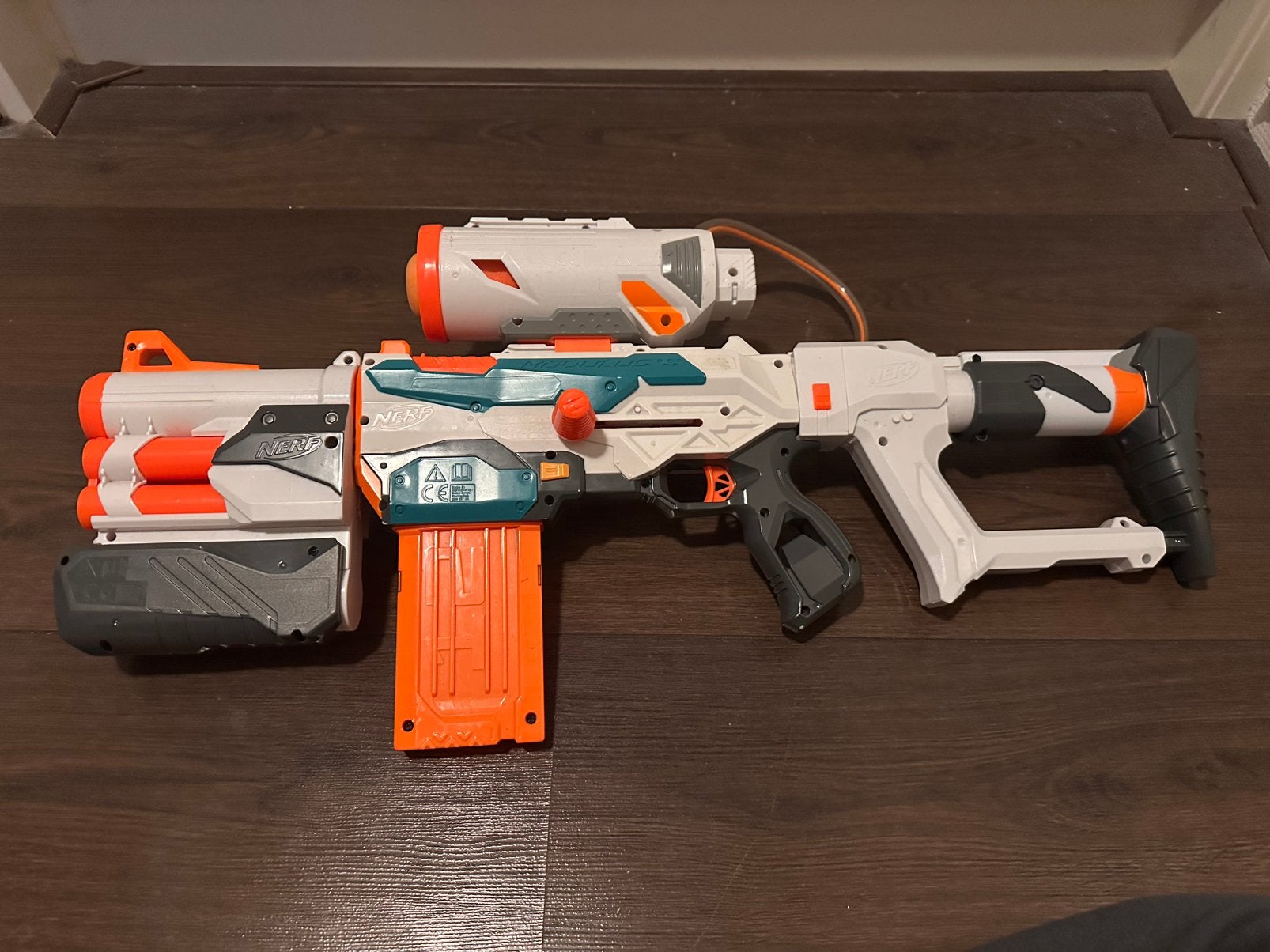 Nerf Modulus ECS-10 Custom Set + Rocket Launcher!, Kinderen en Baby's, Ophalen, Zo goed als nieuw