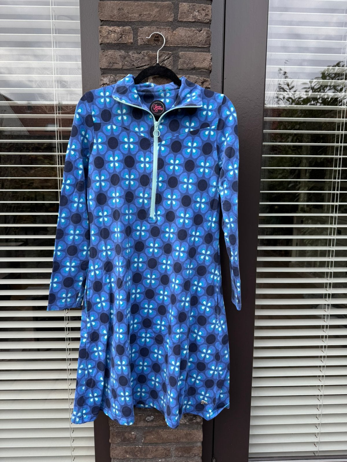 Tante Betsy Dress Zipp Millie Blue, maat M., Kleding | Dames, Blauw, Zo goed als nieuw, Knielengte, Ophalen