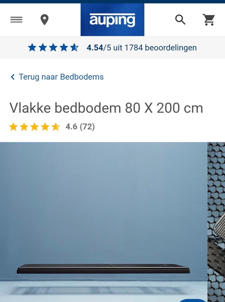 Vlakke bedbodem auping, Eenpersoons, Ophalen of Verzenden, Zo goed als nieuw, 80 cm
