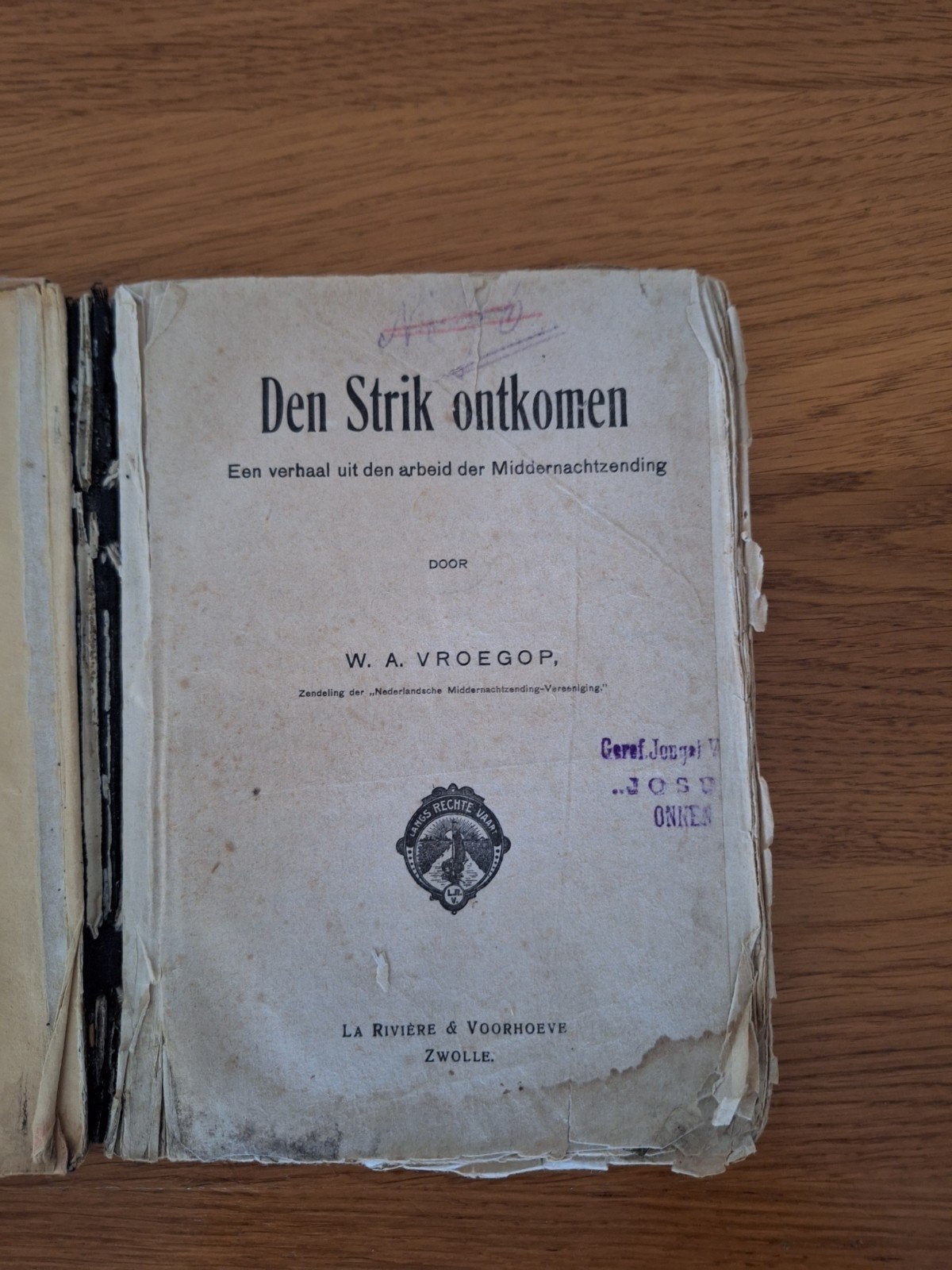 Oud boek: Den Strik Ontkomen - W.A. Vroegop (1911), Ophalen of Verzenden