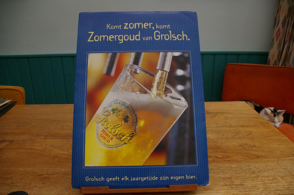 Oude GROLSCH bierreclam, Ophalen of Verzenden, Gebruikt, Reclamebord, Plaat of Schild, Grolsch